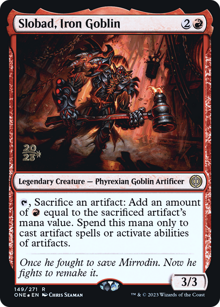 Slobad, Iron Goblin (149) (Prerelease) - Foil