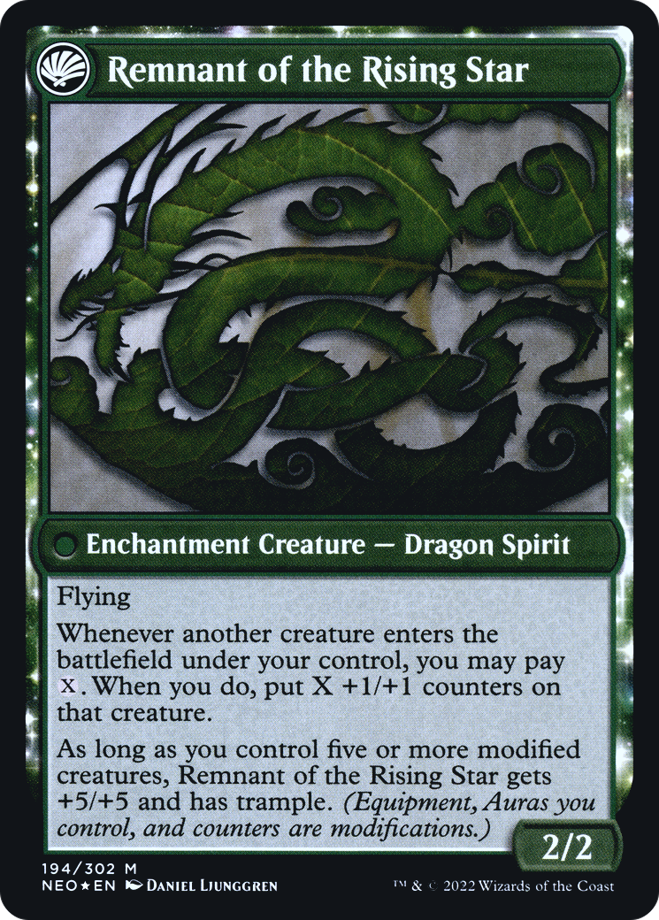 Jugan Defends the Temple // Remnant of the Rising Star (194) (Prerelease) (PNEO) - Foil