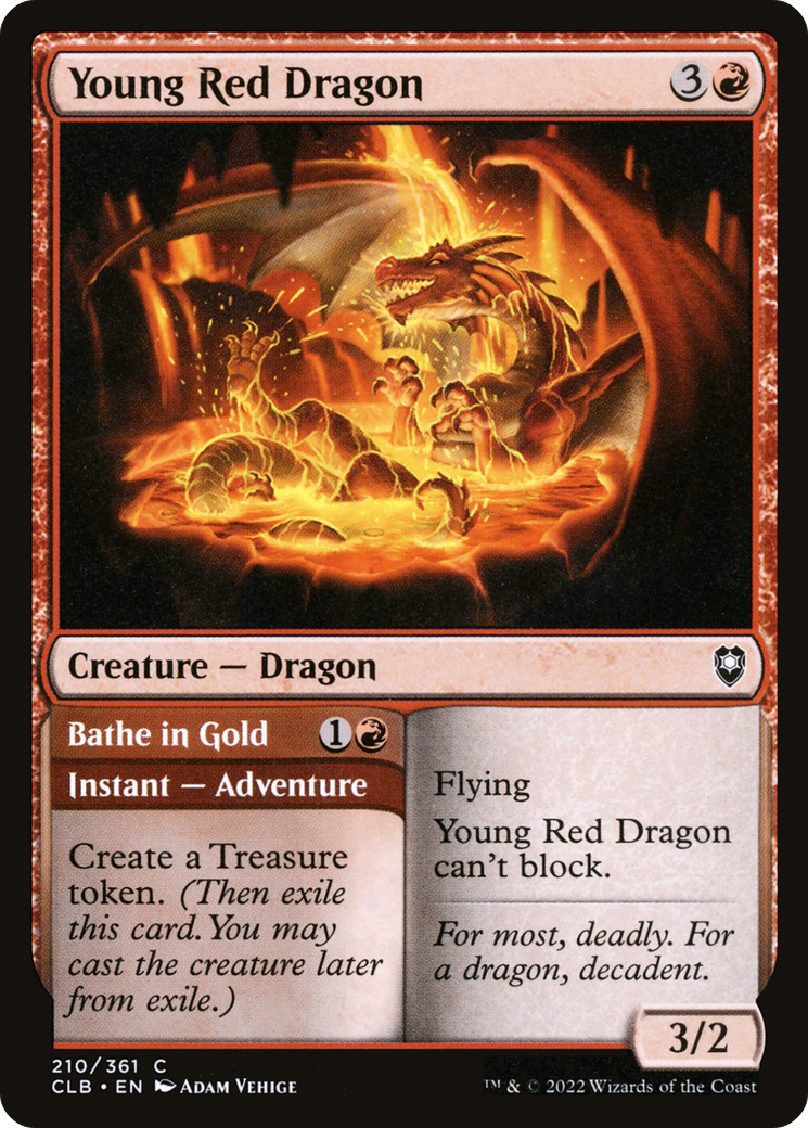 Young Red Dragon // Bathe in Gold - Foil