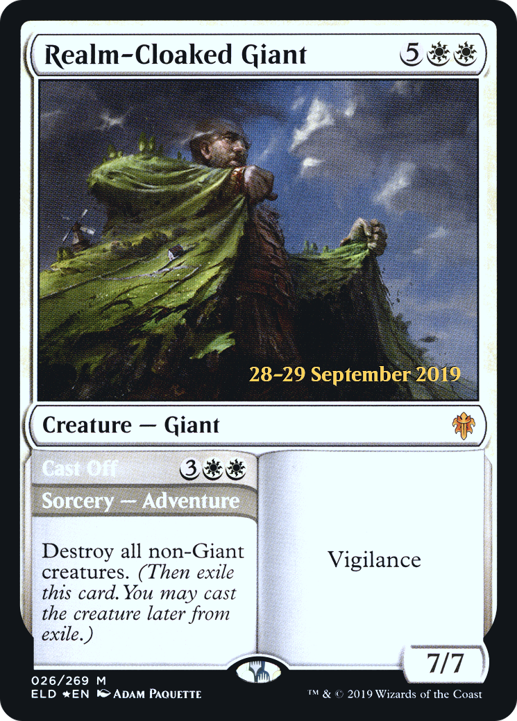 Realm-Cloaked Giant // Cast Off (026) (Prerelease) - Foil