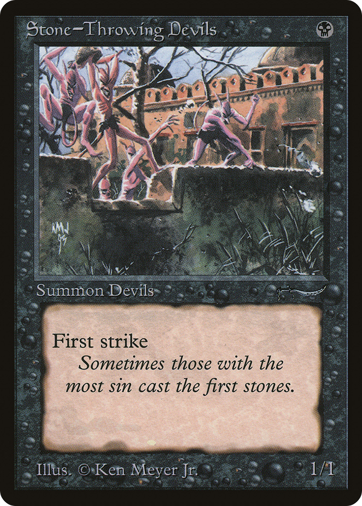 Stone-Throwing Devils (Dark Mana Symbol)