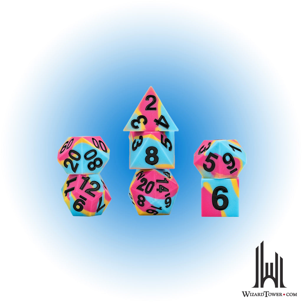 Dice Set - Silicone Pride Pansexual 7ct