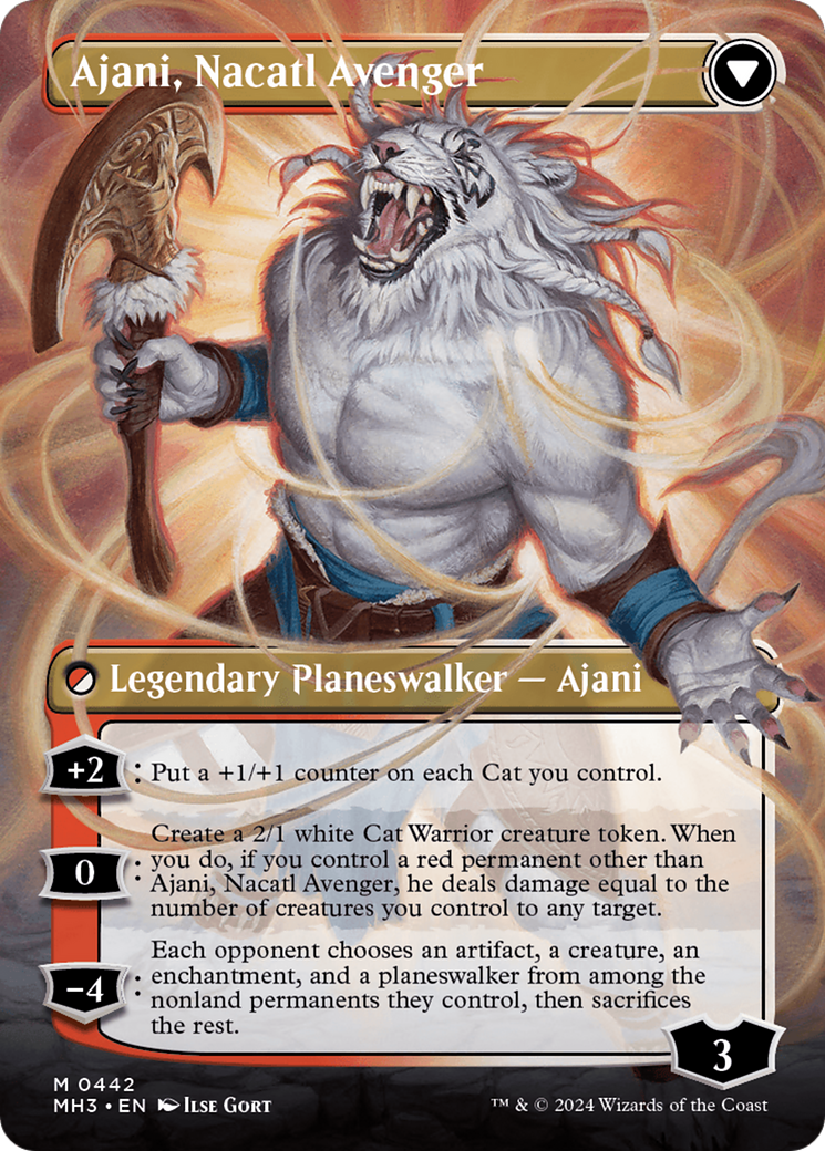 Ajani, Nacatl Pariah // Ajani, Nacatl Avenger (0442) (Borderless) (MH3) - Foil