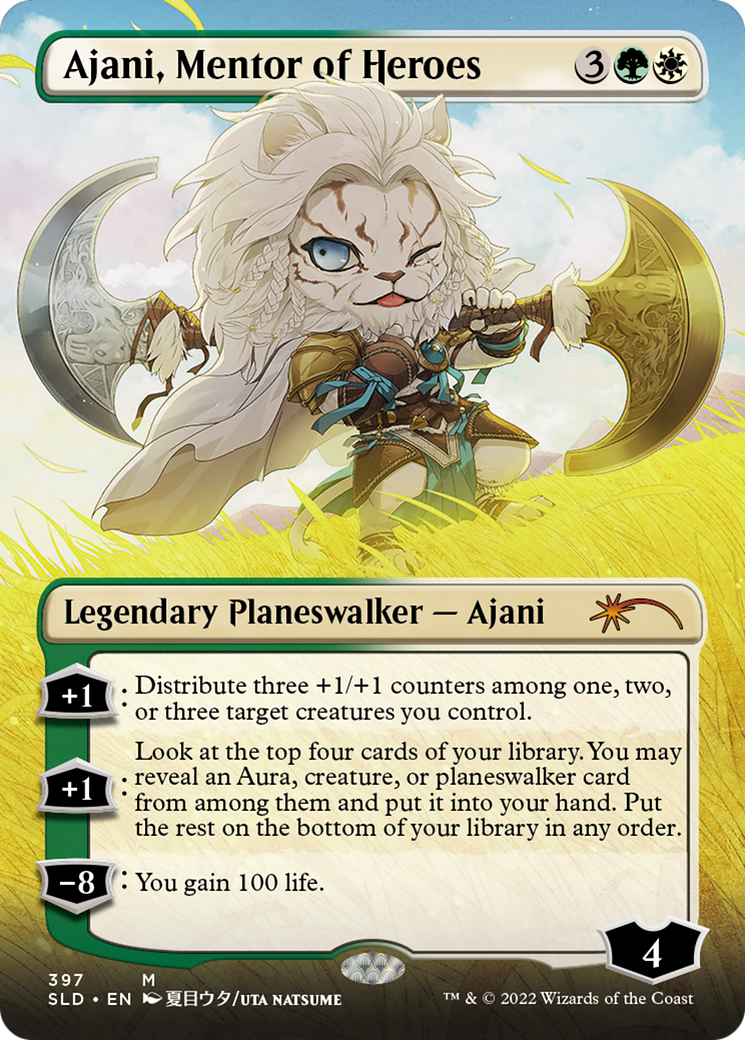 Ajani, Mentor of Heroes (397) (Borderless) - Foil
