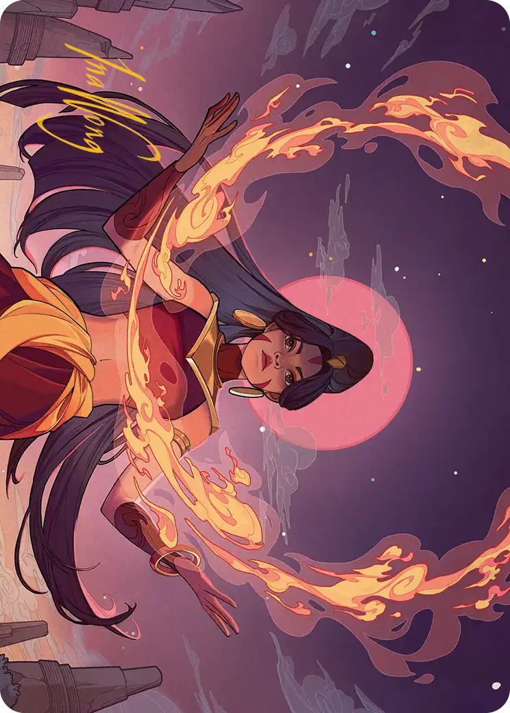 Firebending Student (44/54) Art Card - Gold-Stamped Signature tla