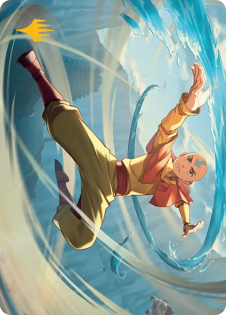 Aang, Swift Savior (20/54) Art Card - Gold-Stamped Signature tla