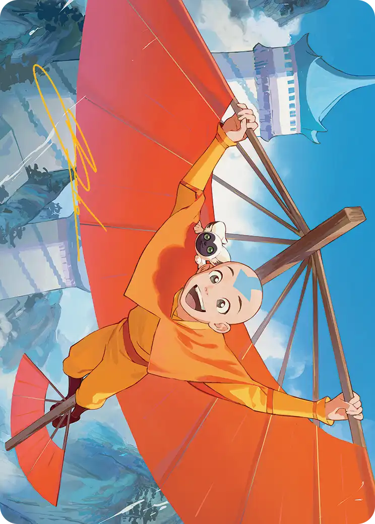 Aang, the Last Airbender (01/54) Art Card - Gold-Stamped Signature tla