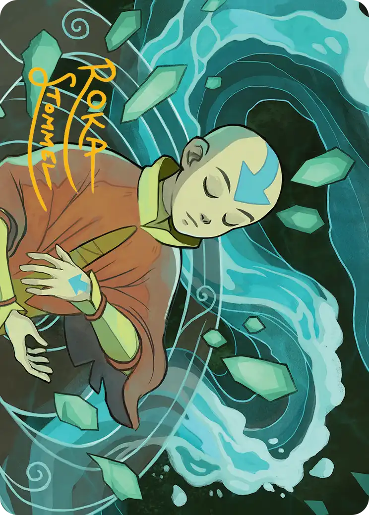 Aang, at the Crossroads (45/54) Art Card - Gold-Stamped Signature tla