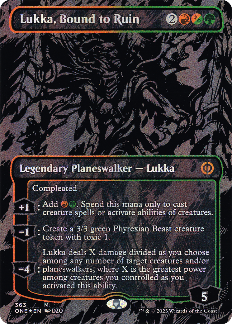 Lukka, Bound to Ruin (363) (Borderless) - Oil Slick Raised Foil