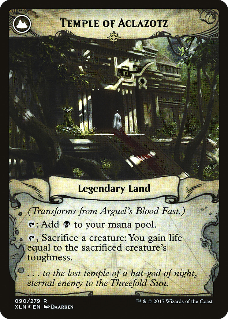 Arguel's Blood Fast // Temple of Aclazotz (090) (Prerelease) (PXLN) - Foil