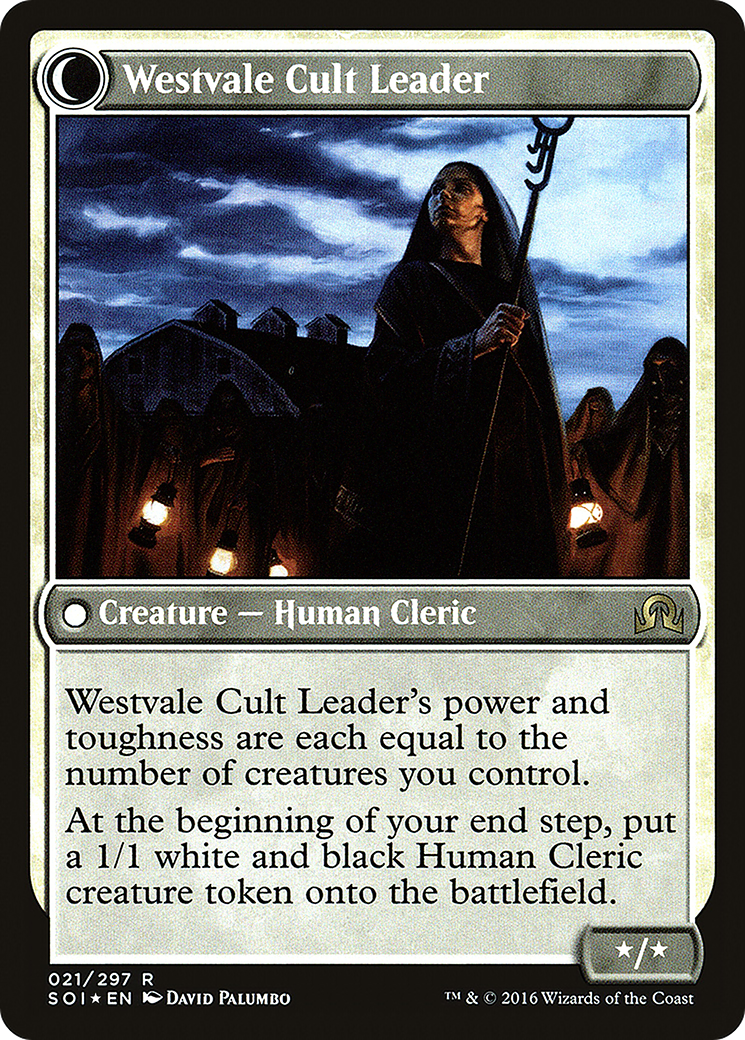 Hanweir Militia Captain // Westvale Cult Leader (021) (Prerelease) (PSOI) - Foil