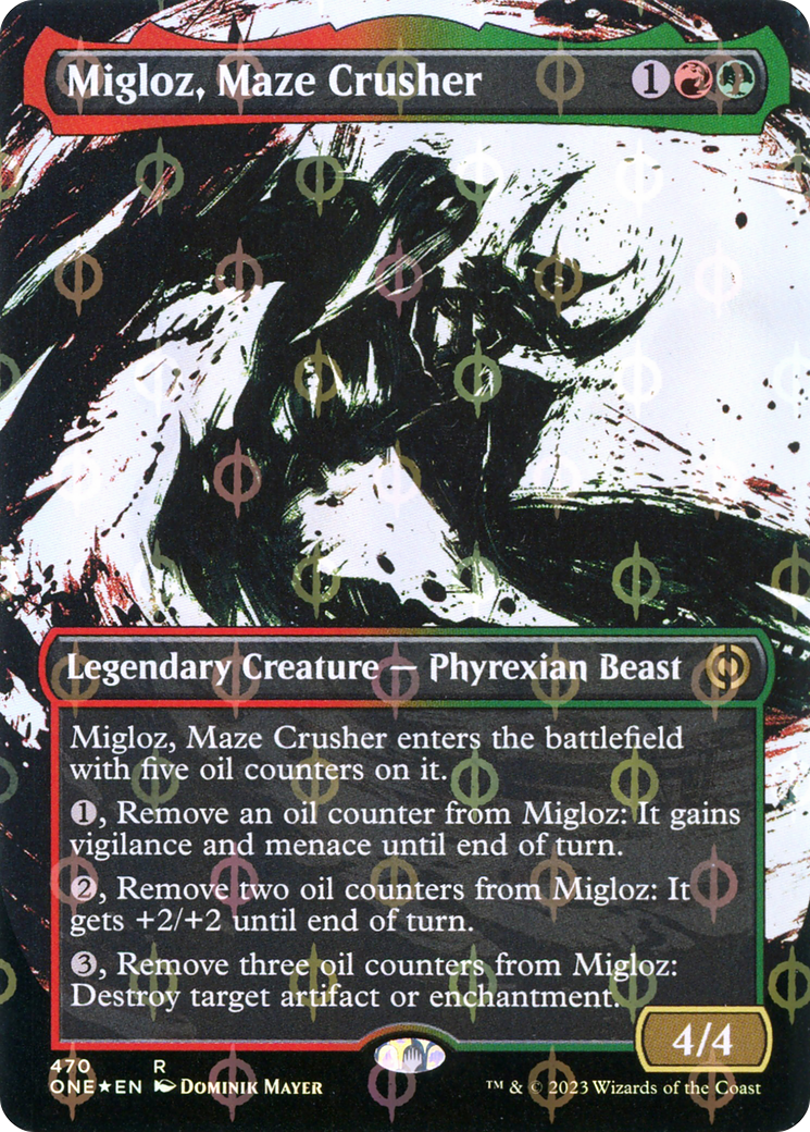Migloz, Maze Crusher (470) (Borderless) (Showcase) - Compleat Foil