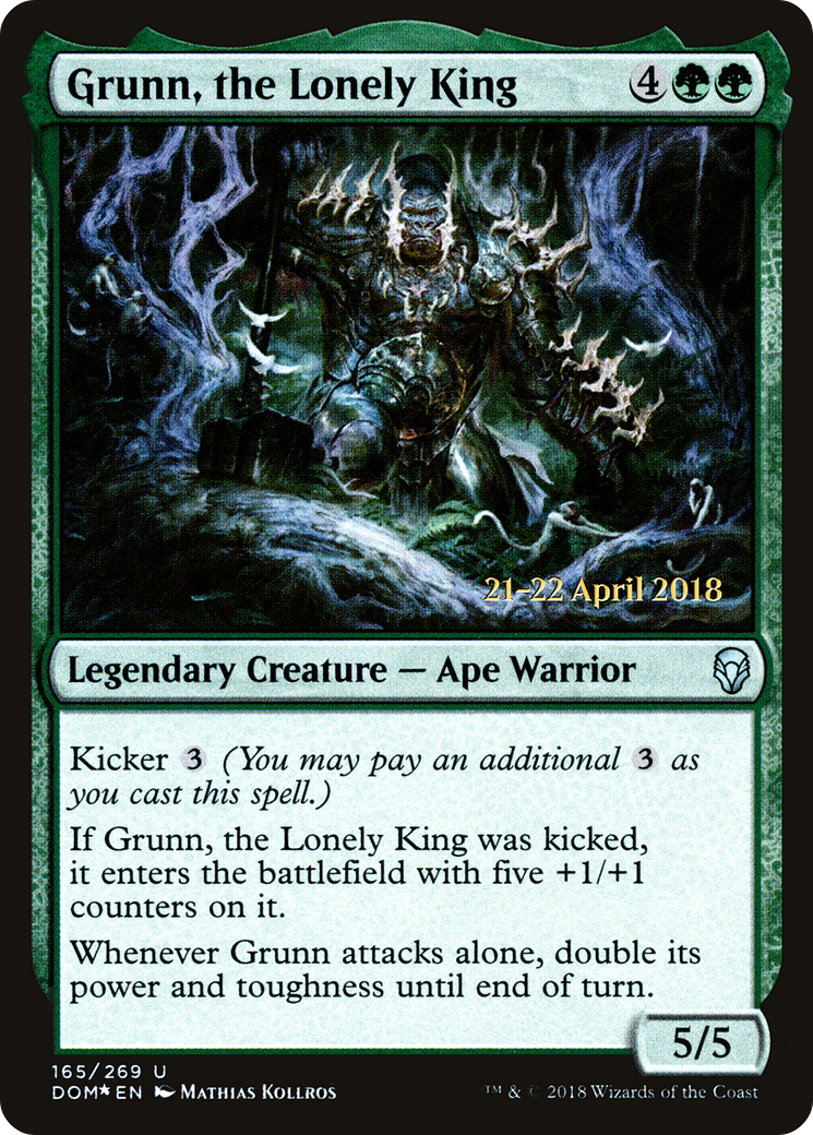 Grunn, the Lonely King (165) (Prerelease) - Foil