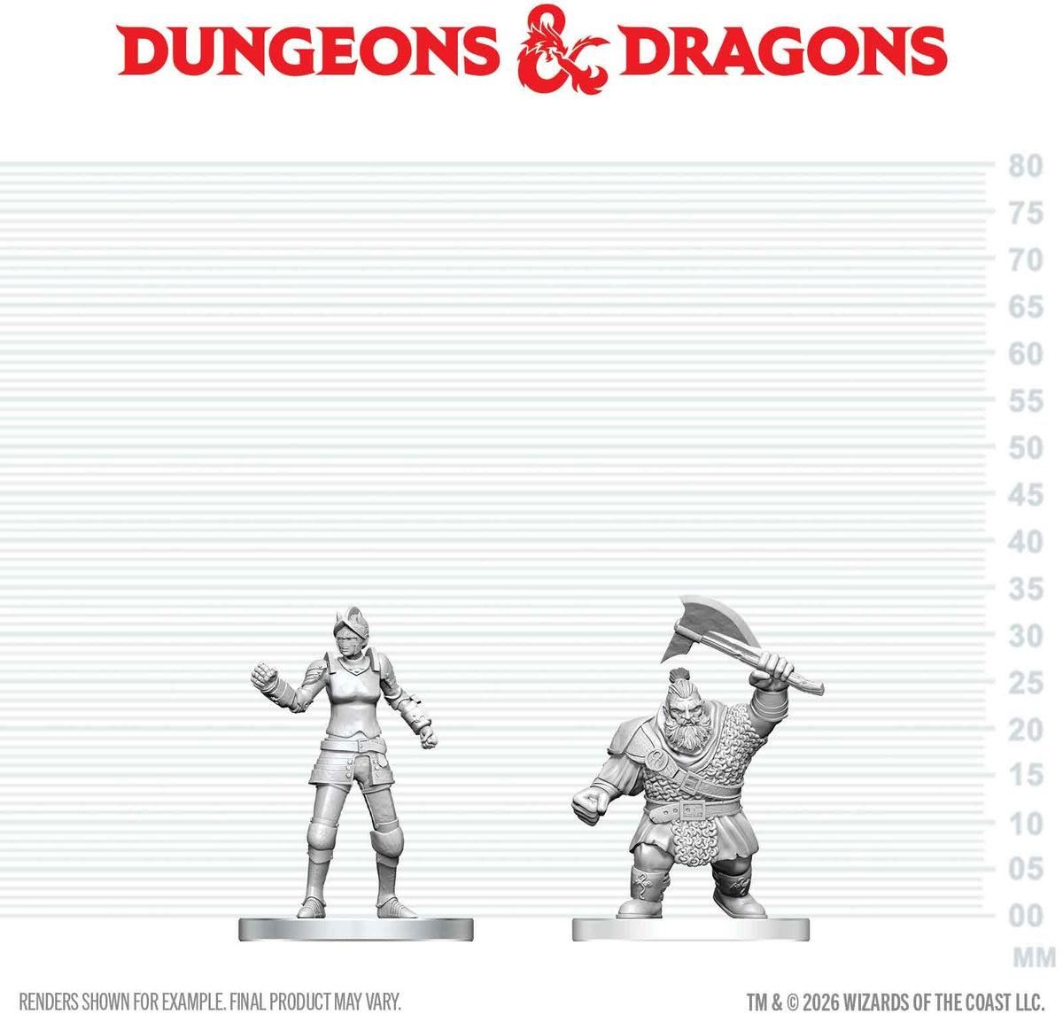 Unpainted Miniature - Dungeons & Dragons - Cultist of Bane & Dwarf Zhentilar Soldier