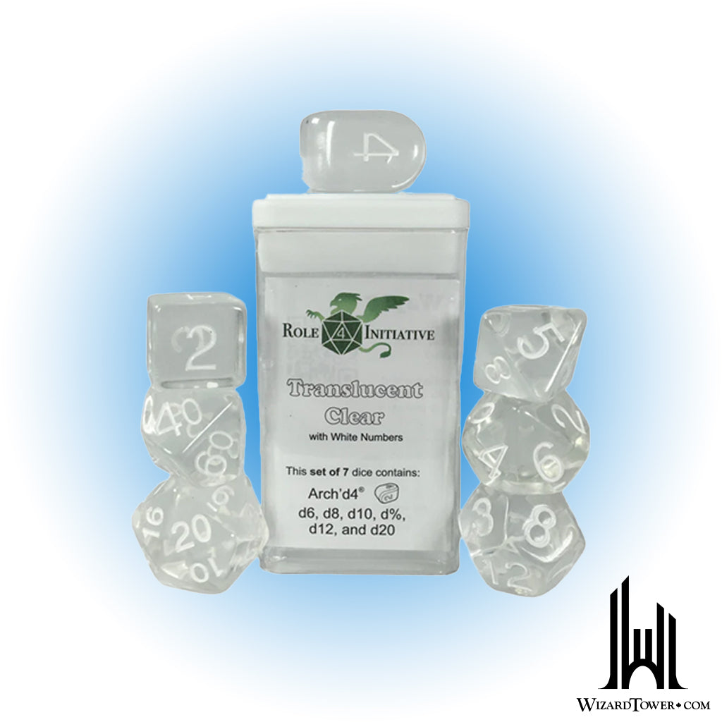 Dice Set - Translucent Clear 7ct