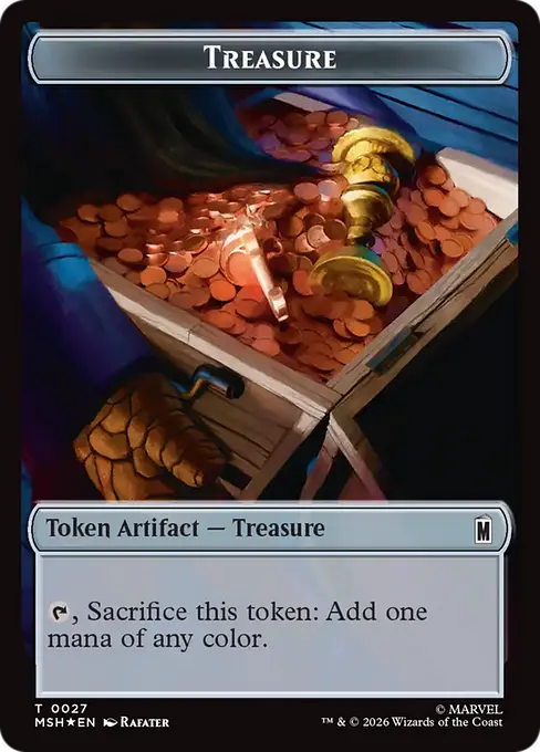 Bird (0021) // Treasure (0027) Double-Side Token (TMSC) - Surge Foil