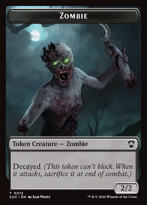 Snake (0011) // Zombie (0012) Double-Sided Token (TSOC) - Foil