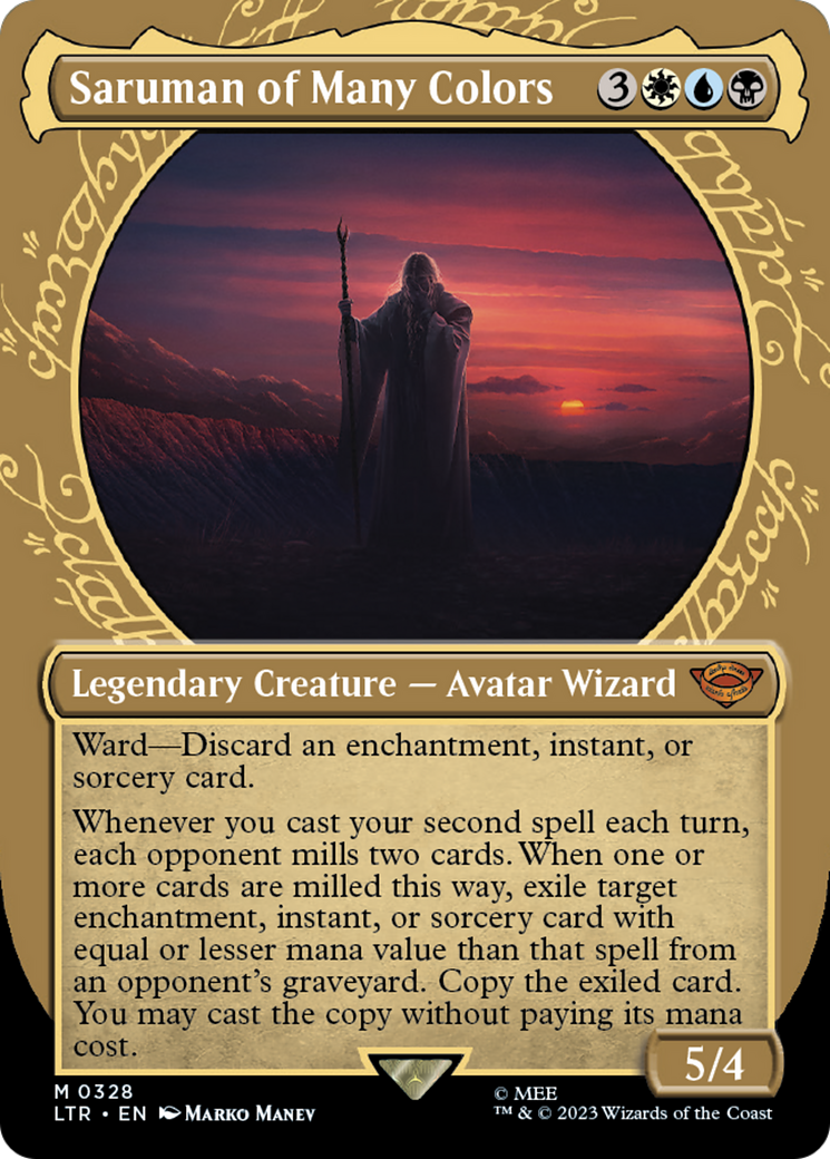 Saruman of Many Colors (0328) (Borderless) (Showcase)