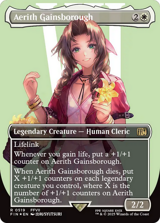 Aerith Gainsborough (0519) (Borderless) - Surge Foil