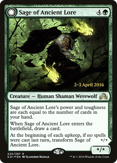 Sage of Ancient Lore // Werewolf of Ancient Hunger (225) (Prerelease) (PSOI) - Foil