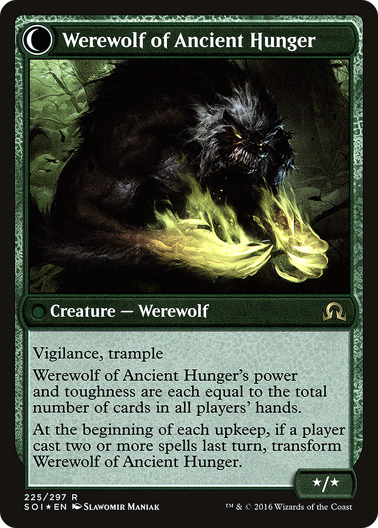 Sage of Ancient Lore // Werewolf of Ancient Hunger (225) (Prerelease) (PSOI) - Foil