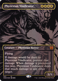 Phyrexian Vindicator (347) (Borderless) - Oil Slick Raised Foil
