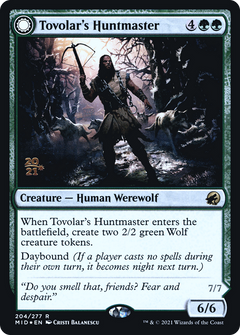 Tovolar's Huntmaster // Tovolar's Packleader (204) (Prerelease) (PMID) - Foil