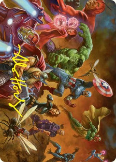 Avengers Assemble! (01) Art Card (AMSH) - Gold-Stamped Signature