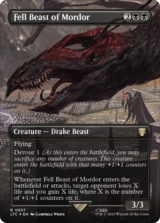 Fell Beast of Mordor (0557) (Borderless) - Surge Foil