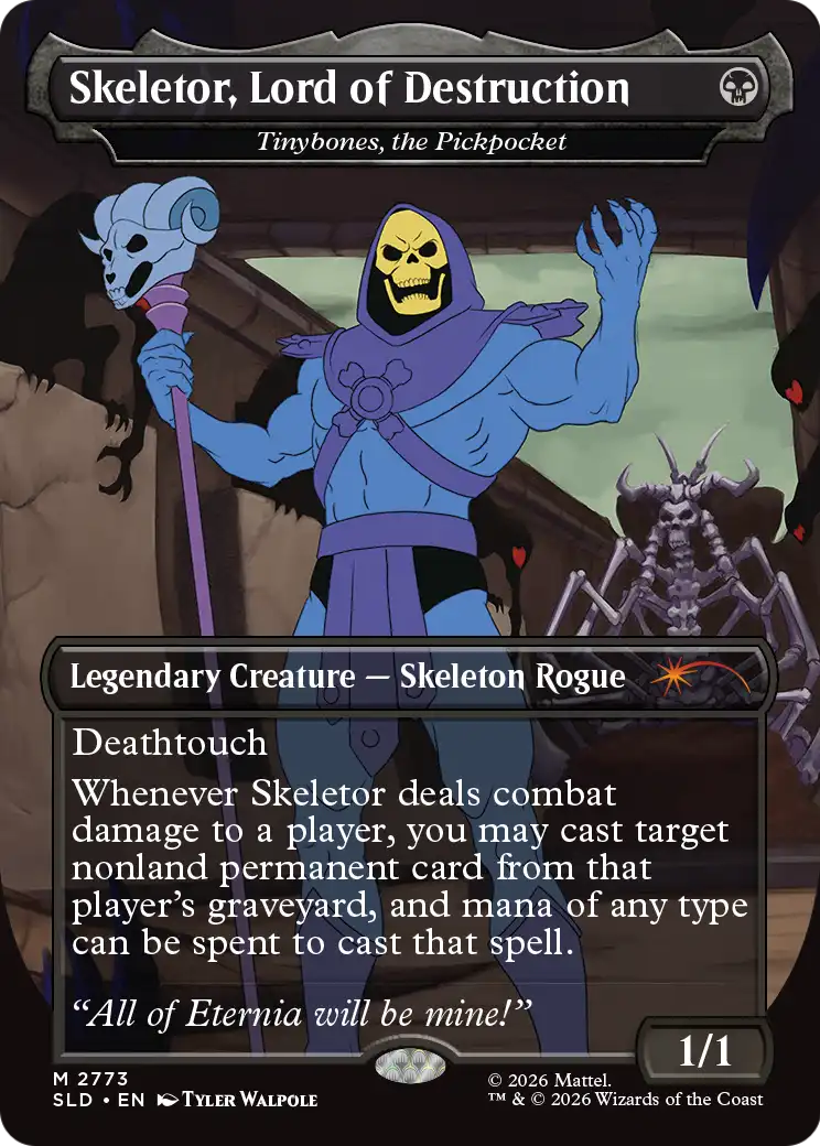 Skeletor, Lord of Destruction [Tinybones, the Pickpocket] (2773) (Borderless) (SLD) - Foil