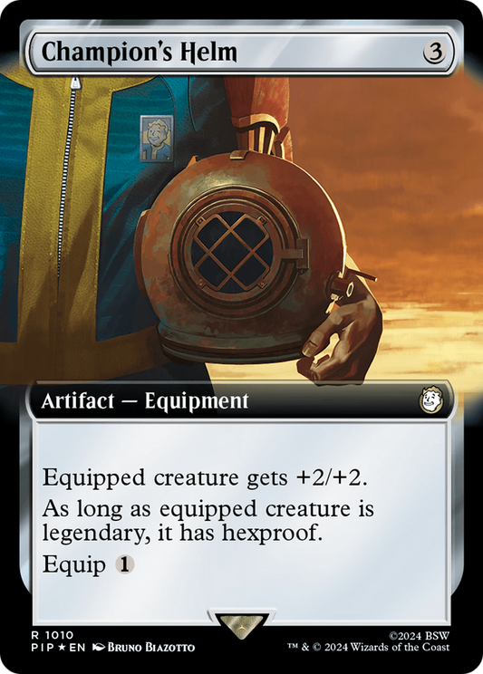Champion's Helm (1010) (Extended Art) - Surge Foil