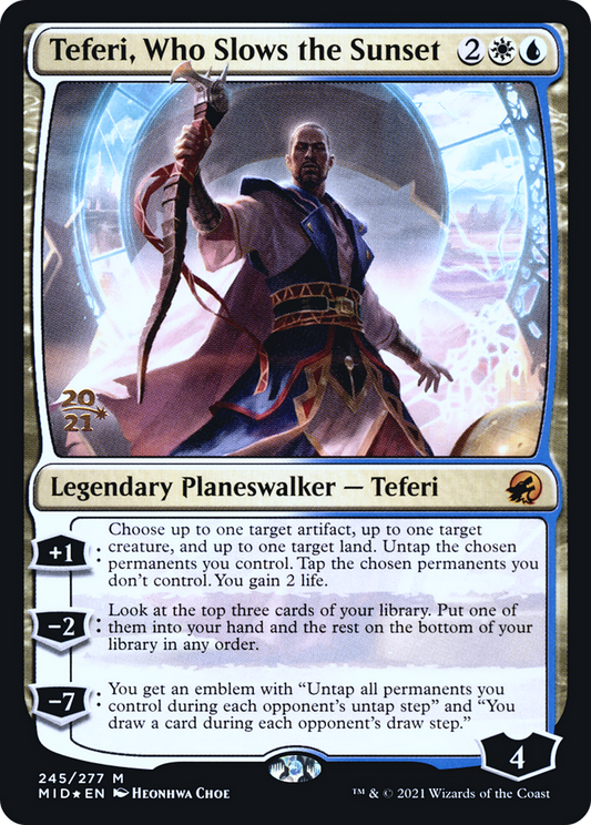 Teferi, Who Slows the Sunset (245) (Prerelease) - Foil