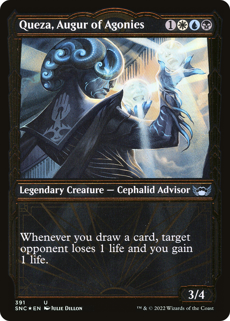 Queza, Augur of Agonies (391) (Showcase) - Gilded Foil