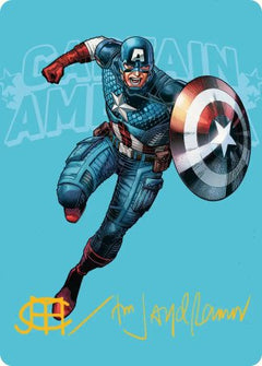 Captain America, Super-Soldier (21/45) Art Card (AMSH) - Gold-Stamped Signature