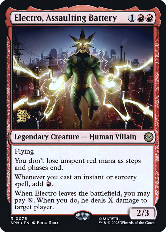 Electro, Assaulting Battery (0076) (Prerelease) - Foil pspm