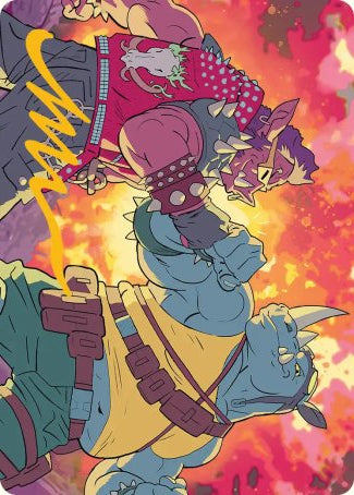 Bebop & Rocksteady (29/54) Art Card (ATMT) - Gold-Stamped Signature