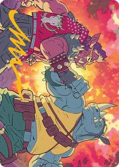 Bebop & Rocksteady (29/54) Art Card (ATMT) - Gold-Stamped Signature