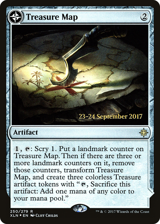 Treasure Map // Treasure Cove (250) (Prerelease) (PXLN) - Foil