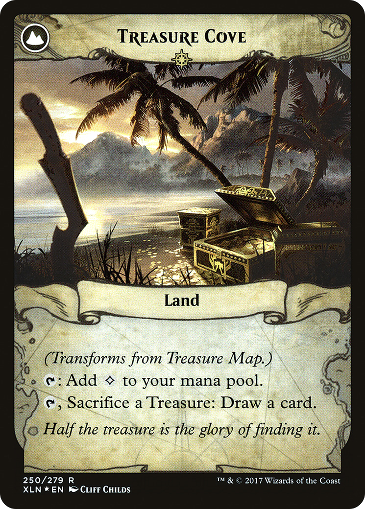 Treasure Map // Treasure Cove (250) (Prerelease) (PXLN) - Foil