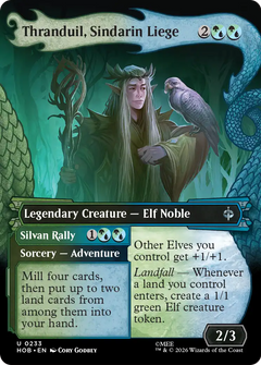 Thranduil, Sindarin Liege // Silvan Rally (0233) (Borderless) (Dragon Hoard Frame) (HOB)