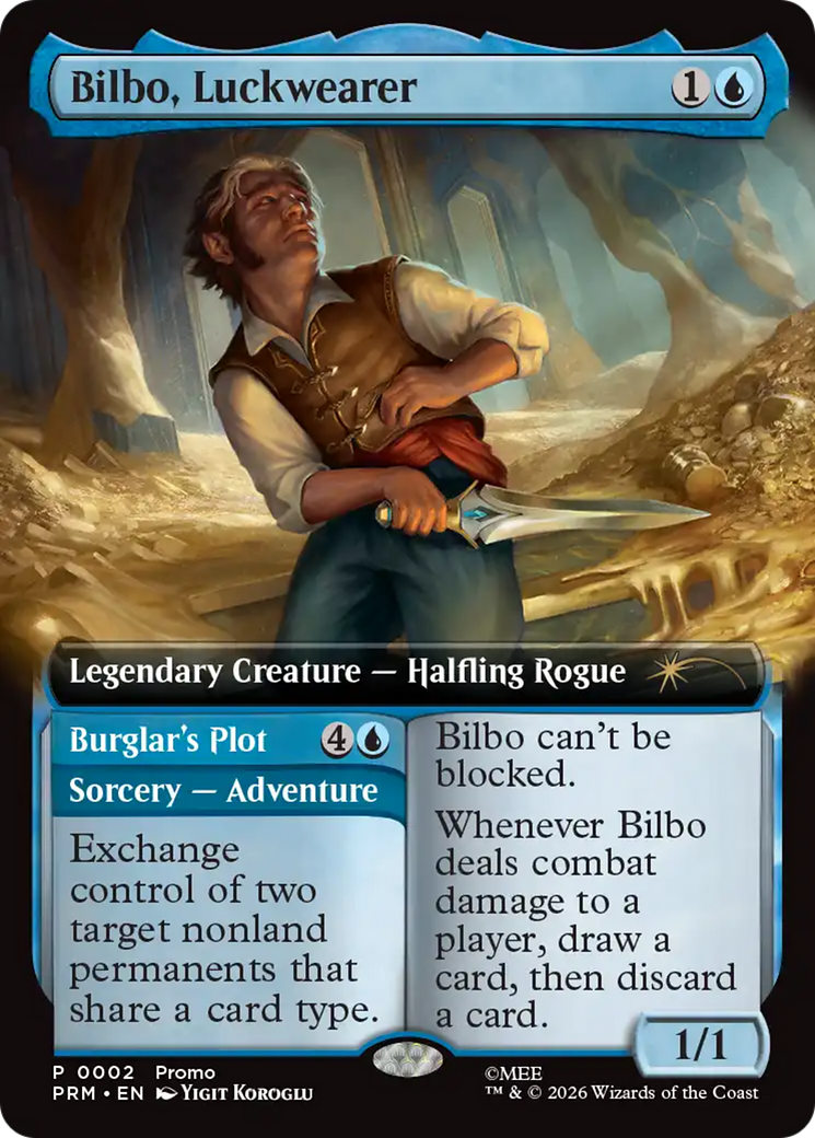 Bilbo, Luckwearer // Burglar's Plot (0002) (Extended Art) (Promo) (PW26)