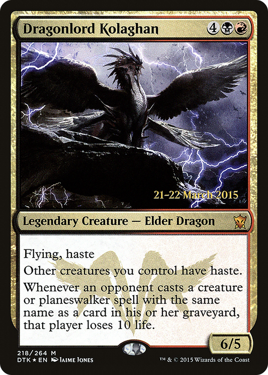 Dragonlord Kolaghan (218) (Prerelease) - Foil