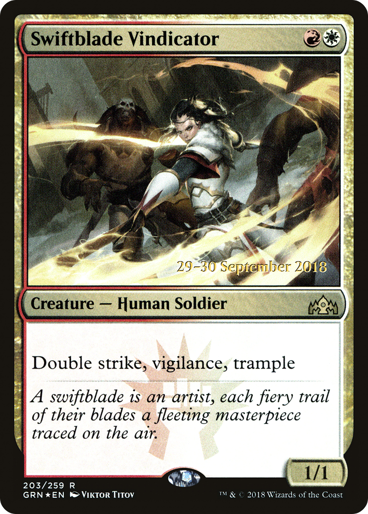 Swiftblade Vindicator (203) (Prerelease) - Foil