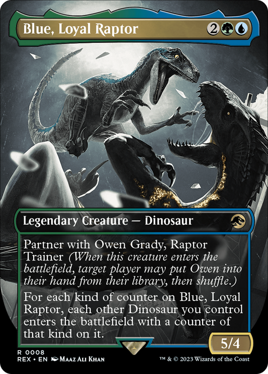 Blue, Loyal Raptor (0008) (Borderless) - Foil