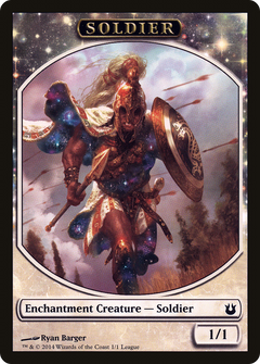 Soldier Token (001) (League 2013) (Illus. Zoltan Boros) (PNFP)