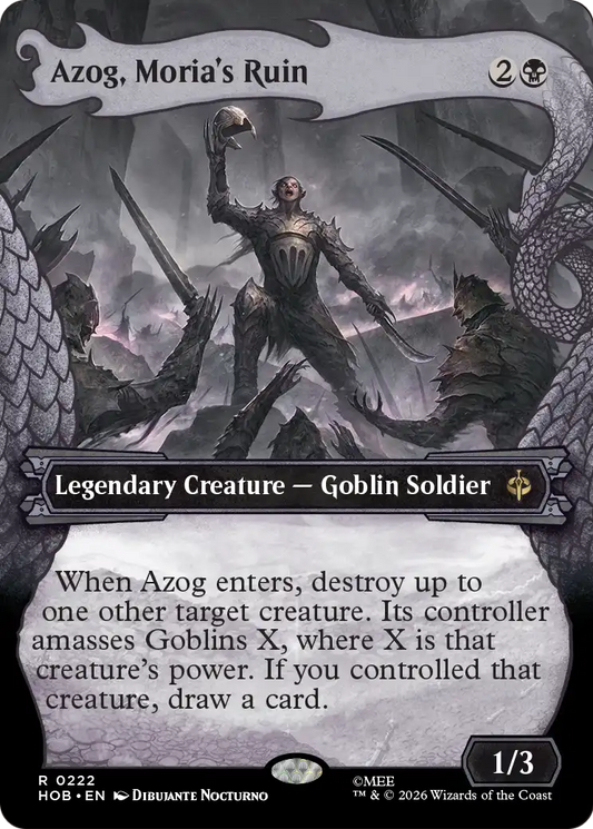 Azog, Moria's Ruin (0222) (Borderless) (Dragon Hoard Frame) (HOB)