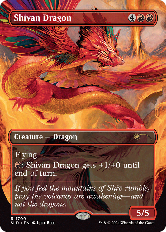 Shivan Dragon (1709) (Borderless) - Rainbow Foil