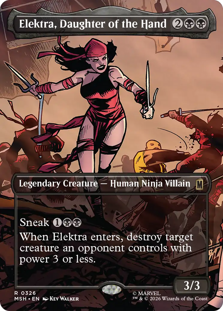 Elektra, Daughter of the Hand (0326) (Borderless) (MSH) - Foil