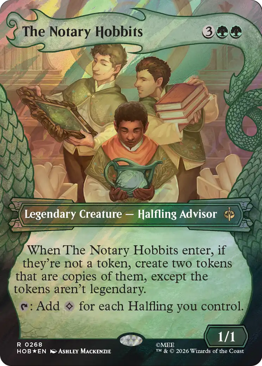 The Notary Hobbits (0268) (Borderless) (Dragon Hoard Frame) (HOB) - Surge Foil