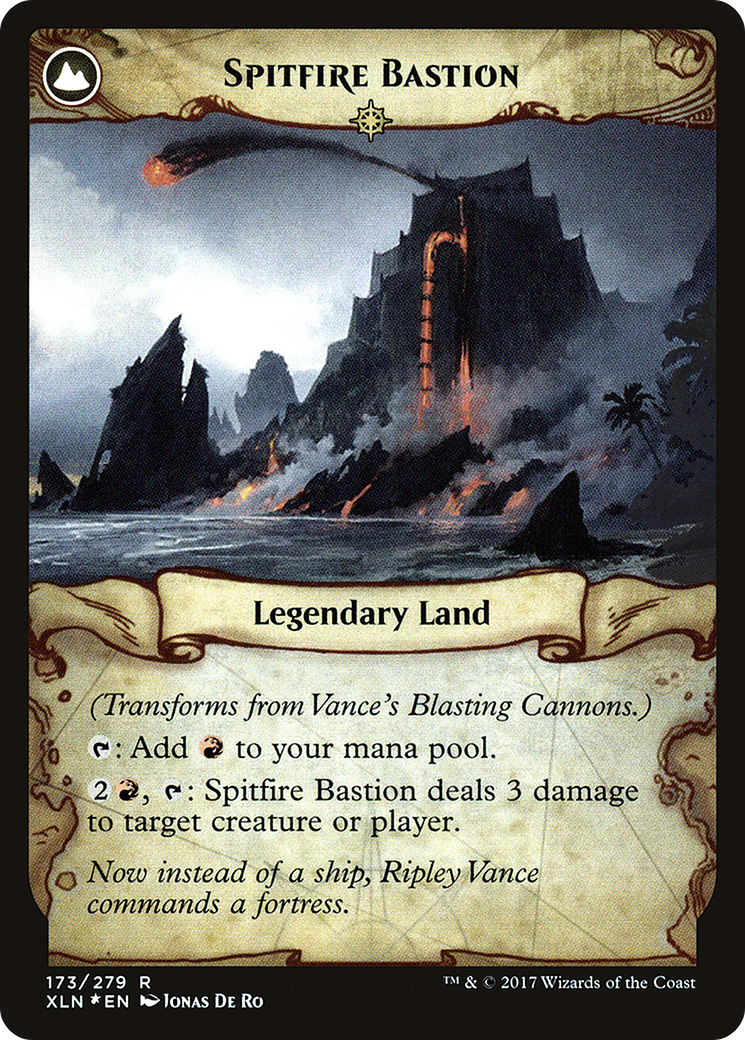 Vance's Blasting Cannons // Spitfire Bastion (173) (Prerelease) (PXLN) - Foil